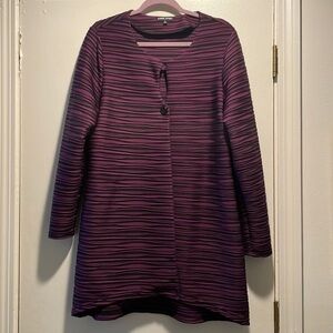 Samuel Dong Single Button Pigeon Hole Ribbed Burgundy Black Jacket